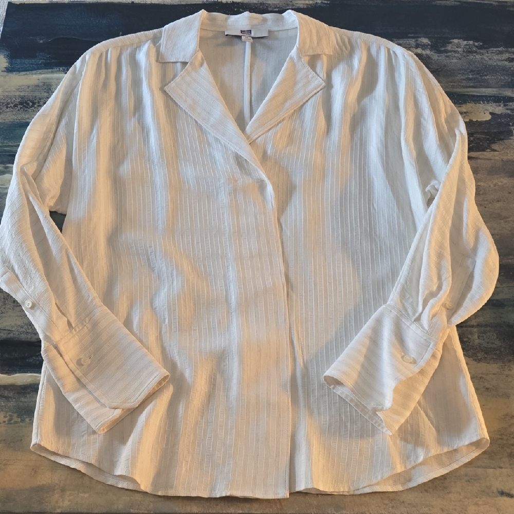 Etcetera, Off White Button Down Shirt, Sz M